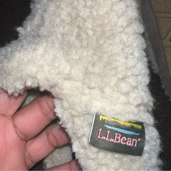 LL Bean Women's Cream Knit Wicked Good Fleece Lined Cozy Slippers Size 10 M - Picture 7 of 8